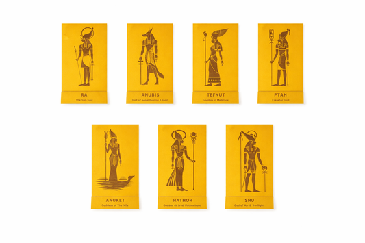 Egyptain God & Goddess 7 piece set - ANUBIS, ANUKET, HATHOR, PTAH, RA,SHU & TEFNUT